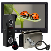 Комплект домофона, видеопанели со считывателем и электрозамка SEVEN DP–7571 Rfid Kit black