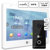 IP комплект бездротового відеодомофона 10" NeoLight Mezzo Hybrid IPW Kit White (панель OPTIMA IPW) - дозвон на телефон і запис відео