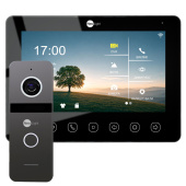 Комплект Wi-Fi FHD домофону з дозвоном на телефон та записом Neolight NeoKIT HD WF Black (Kappa + HD WF + Solo FHD)