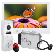 Комплект домофона, видеопанели со считывателем и электрозамка SEVEN DP–7571 Rfid Kit white