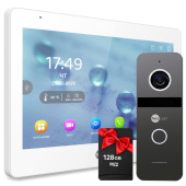 Беспроводной комплект 10" домофона NeoLight MEZZO Hybrid IP Wi-Fi Kit White (панель Solo IPW + PoE адаптер) — дозвон на телефон и запись видео