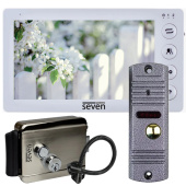 Домофон с электромеханическим замком SEVEN DP-7574 Lock Kit white (запись видео по детекции движения)