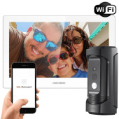 Комплект 7" IP Wi-Fi відеодомофону та антивандальної панелі HikVision DS-WF63-VP-KIT White (мобільний застосунок та віддалений доступ)