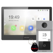 Бездротовий WiFi домофон 10 дюймів та панель Hikvision DS-KH85-KV2R-KIT (керування замком та воротами)