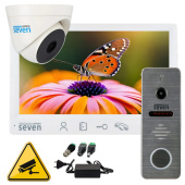 FullHd комплект видеодомофона 7" с записью + дополнительная камера SEVEN DP-7571 Cam Kit white