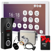 WiFi 10-дюймовий домофон із замком на хвіртку SEVEN DP–7517 Rfid Kit white (дозвон на телефон, запис відео, вбудований зчитувач)
