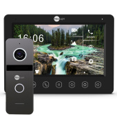 Комплект Wi-Fi FHD домофону з дозвоном на телефон та записом Neolight NeoKIT HD WF Black (Kappa + HD WF + Solo FHD)