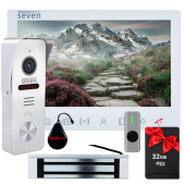 Комплект контролю доступу з домофоном, відеопанеллю та електрозамком SEVEN DP–7575 Office Kit EM (white / black)