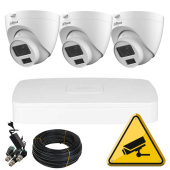 Комплект 2Мп Smart Dual Light HDCVI видеонаблюдения со звуком Dahua DH-CLQP-2MP-3MIC