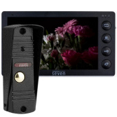 Комплект видеодомофона с записью видео по движению SEVEN DP-7574 Kit black