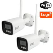 WiFi 4Мп уличное IP67 видеонаблюдение с двойной подсветкой и микрофоном SEVEN SH-C7024-4MP-KIT (Tuya Smart)