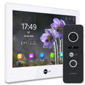 FullHD комплект Wi-Fi видеодомофона NeoLight Alpha Hybrid HD Kit Pro White (панель Prime FHD) — дозвон на телефон и запись видео