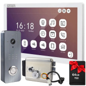 Wi-Fi відеодомофон 10 дюймів із замком для приватного будинку SEVEN DP–7517 Lock Kit white: детектор руху та підтримка Tuya Smart