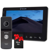 Комплект IPS відеодомофону із записом по детекції BCOM BD-780FHD Black Kit