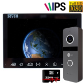 Комплект 7" FHD IPS видеодомофона с записью по детекции SEVEN DP–7575FHD-Neo Kit box (black)