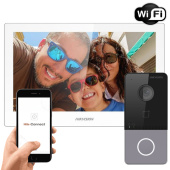 Комплект 7" IP WiFi домофона и WiFi панели вызова HikVision DS-WF63-CR-KIT White (мобильное приложение и удаленный доступ)