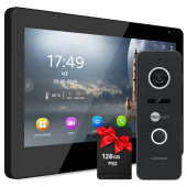 FullHD комплект 10" Wi-Fi видеодомофона NeoLight MEZZO Hybrid HD Kit Pro Black (панель Prime FHD) — дозвон на телефон и запись видео