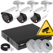 Комплект вуличного IP WizSense відеоспостереження з подвійним Smart Dual Light підсвічуванням та звуком Dahua DH-SIL-2MP-KIT