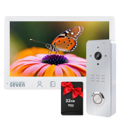 Комплект Full HD відеодомофону з детекцією та записом руху SEVEN DP–7571 FHD Kit white