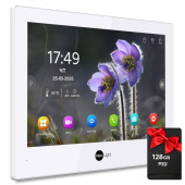Гібридний 8" Wi-Fi IPS відеодомофон NeoLight ALPHA HYBRID White (IP + AHD)