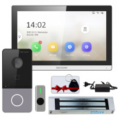Комплект беспроводного IP Wi-Fi домофона с электромагнитным замком и контролем доступа Hikvision Smart Office (управление со смартфона)