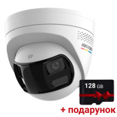 6Мп IP ColorVu відеокамера з оглядом 180°, вбудованим мікрофоном та динаміком Hikvision DS-2CD1367G2HP-LIUF/SL (2.8мм)