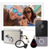 Беспроводной Wi-Fi домофон с замком и Wi-Fi панелью со считывателем Hikvision Smart Home White (управление со смартфона)