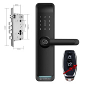 Умный дверной биометрический замок SEVEN LOCK SL-7767BF black (врезная часть 6068)