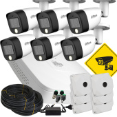 HDCVI 2Мп комплект уличного видеонаблюдения с двойным освещением и микрофоном Dahua DH-SDLHD-2MP-6OUT