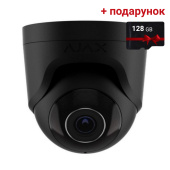 8Мп IP камера відеоспостереження Ajax TurretCam black (2.8мм) з мікрофоном та можливостями штучного інтелекту