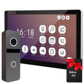 Комплект Wi-Fi відеодомофону 10 дюймів з переадресацією дзвінка SEVEN DP-7517Kit Neo black (з відеопанеллю SOLO FHD)