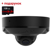 8Мп IP камера відеоспостереження Ajax DomeCam Mini HL black (2.8мм) з мікрофоном, можливостями ШІ та гібрідним підсвічуванням