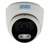 8Мп купольная IP видеокамера с микрофоном и двойной подсветкой SEVEN IP-7218PA-DL white (2,8 мм)