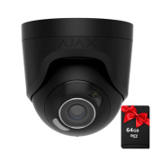 5Мп IP камера видеонаблюдения Ajax TurretCam HL black (2.8 мм) с микрофоном, возможностями ИИ и гибридной подсветкой