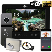 Wi-Fi домофон для частного дома с электромеханическим замком NeoLight Smart Home Black (Kappa + HD WF с записью и дозвоном на телефон)