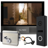 Комплект відеодомофону з електромеханічним замком Slinex KIT Home Pro Black