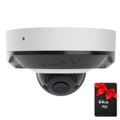 8Мп IP камера відеоспостереження Ajax DomeCam Mini HL white (2.8мм) з мікрофоном, можливостями ШІ та гібрідним підсвічуванням