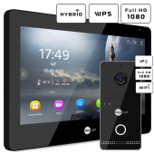 IP комплект бездротового відеодомофона 10" NeoLight Mezzo Hybrid IPW Kit Black (панель OPTIMA IPW) - дозвон на телефон і запис відео