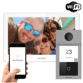 Беспроводной WiFi домофон и панель со считывателем Hikvision DS-WF63-KV2R-KIT White (возможность управления замком и воротами)