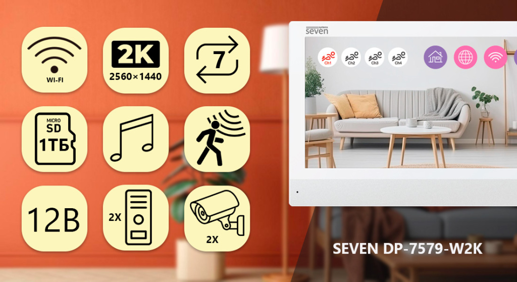 Домофон SEVEN DP-7579-W2K