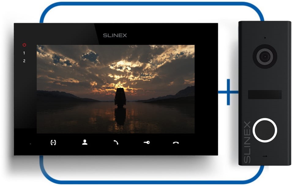 Комплект відеодомофону Slinex SQ-07MTHD Black та відеопанелі Slinex ML-20HD Black (фото)