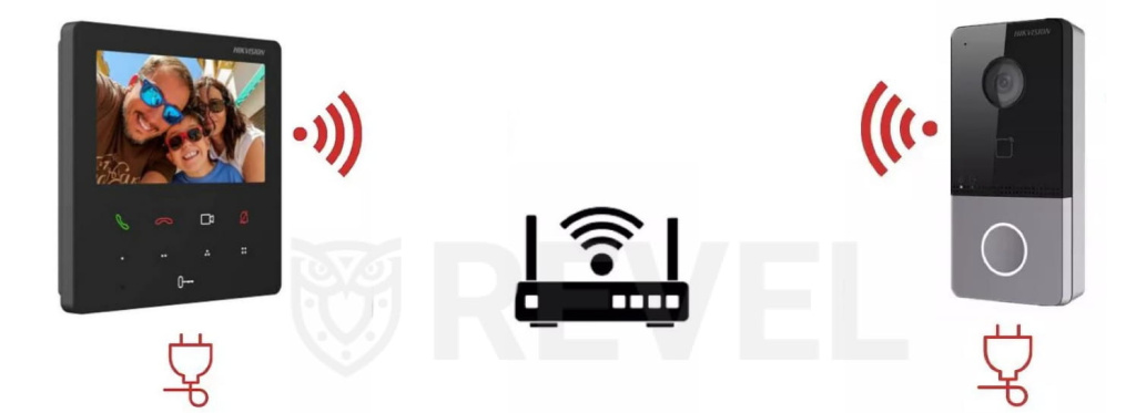 Бездротове WiFi підключення домофону HikVision DS-KH6110-WE1