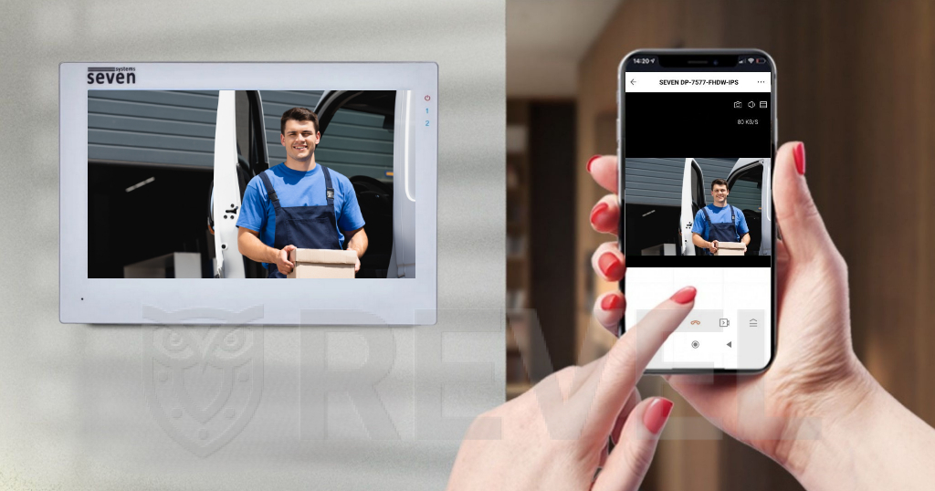 Керування з телефону домофоном SEVEN DP-7577FHDW IPS white