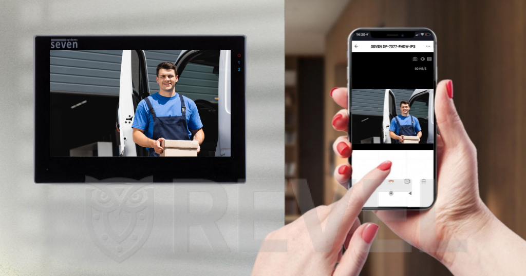 Керування з телефону домофоном SEVEN DP-7577FHDW IPS black