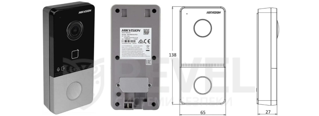 Особливості відеопанелі Hikvision DS-KV6113-WPE1(C)