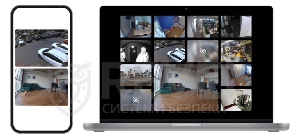 Ajax DomeCam Mini — Кастомизированная видеостена