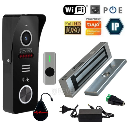 Комплект Wi-Fi видеопанели и электромагнитного замка SEVEN SKD-KIT-EMG14 (контроль доступа с управлением с телефона)