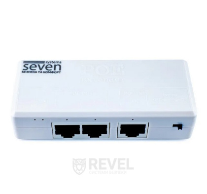 PoE репитер SEVEN P-7312 (разветвитель на две IP-видеокамеры на одном кабеле)