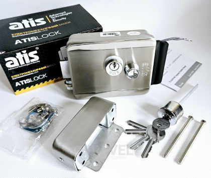 Электромеханический замок на калитку ATIS Lock SSM + БУЗ + гибкий переход (для управления замком с домофона)