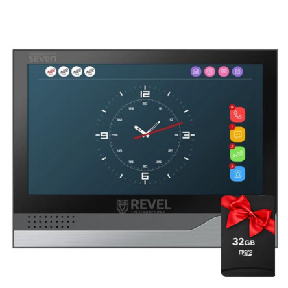 Wi-Fi видеодомофон с  AI распознаванием людей и дозвоном на телефон SEVEN DP-7578FHDW IPS black + SD карта 32Гб в подарок